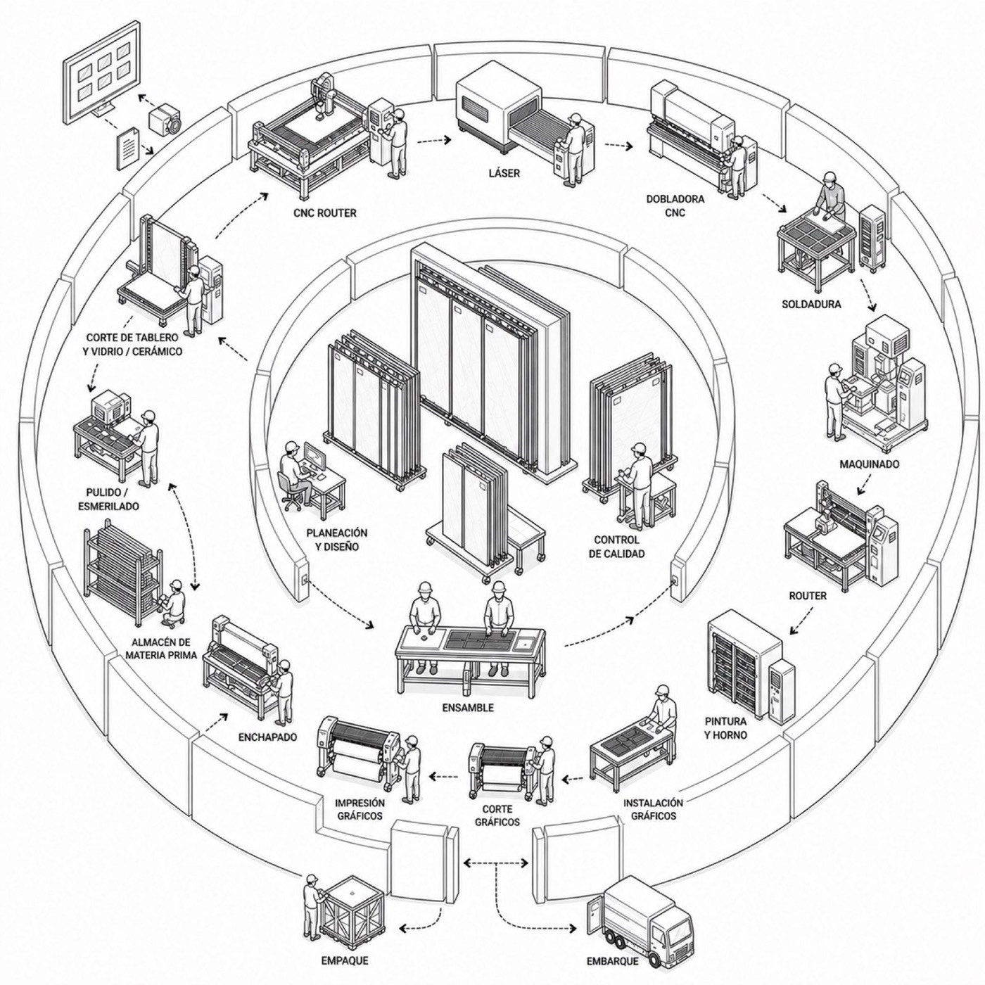 Capacidad industrial de Stelium Koncept — planta propia de producción
