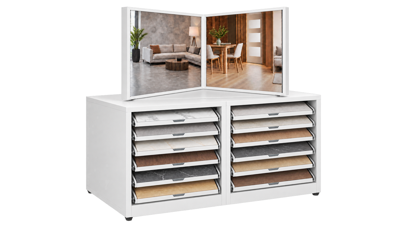 DMC13 mueble con charolas extraíbles — ángulo lateral